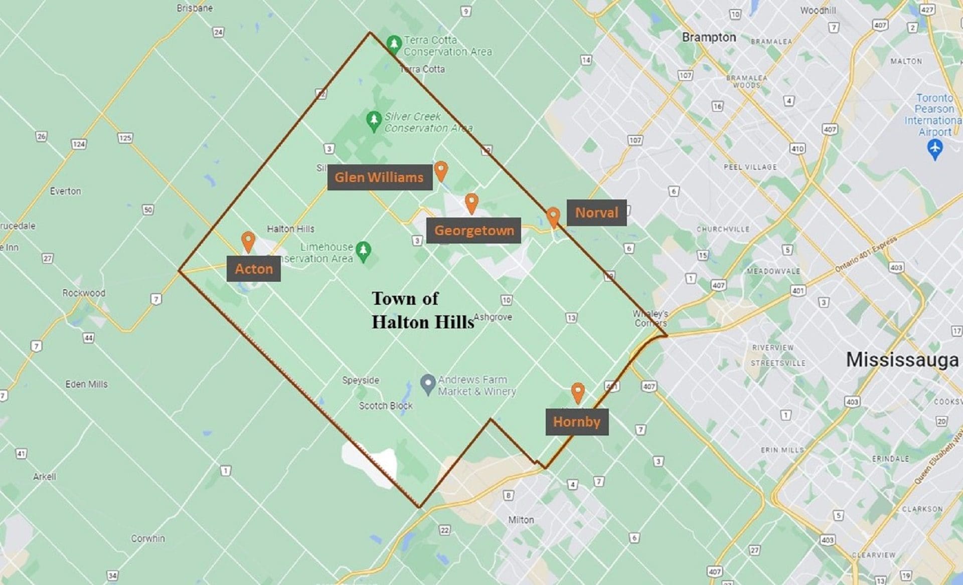 Halton Hills map